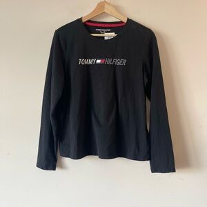 Tommy Hilfiger Black Long Sleeve Tee with Logo